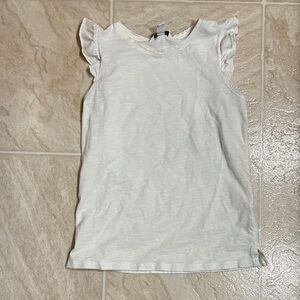 Nine West White Flutter Sleeve Tee